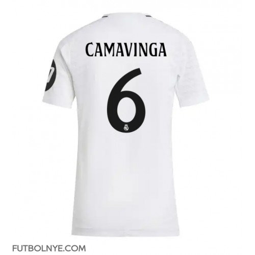 Camiseta Real Madrid Eduardo Camavinga #6 Primera Equipación para mujer 2024-25 manga corta